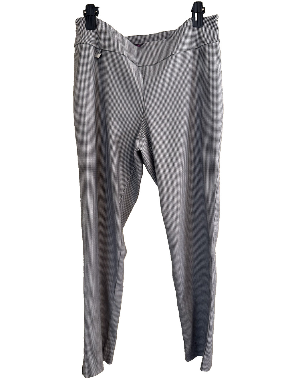 Peck & Peck Black/White Houndstooth Pant Size 12 Career Workwear Classic